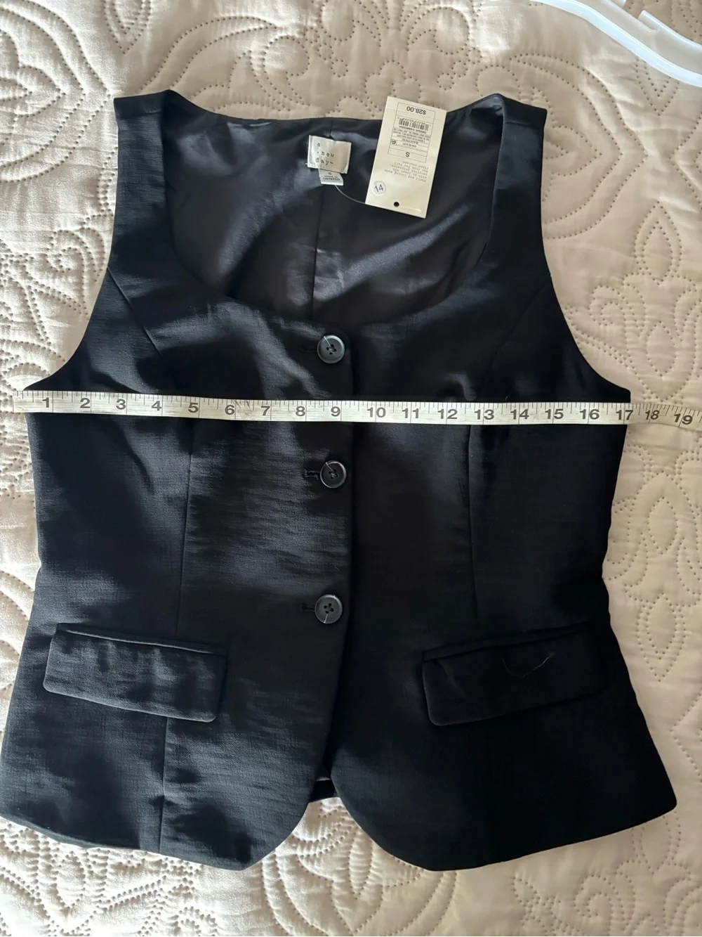 a new day Black Button-Front Sleeveless Vest